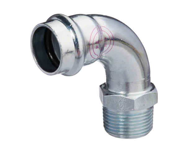 ProOne Carboline acier zingué coude de transition 90° MF 42 x 6/4 M (profil V)