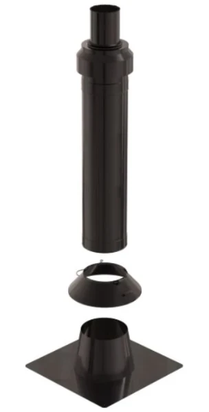 Ubbink CLVkit passage toiture toit plat noir 110/160 Galva/PP