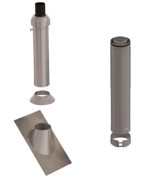 Ubbink CLVkit PP/Galva passage toiture inox pour toit incliné 110/160 mm
