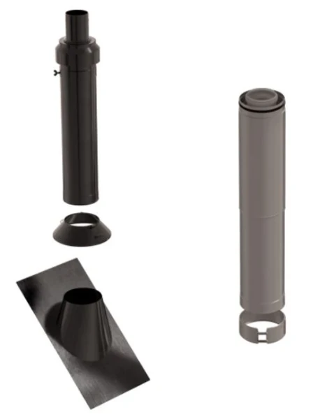 Ubbink CLVkit passage toiture toit pente noir 110/160 Galva/PP
