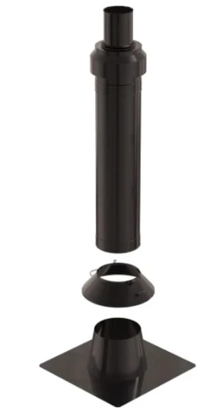 Ubbink CLVkit passage toiture toit plat noir 125/200 Galva/PP