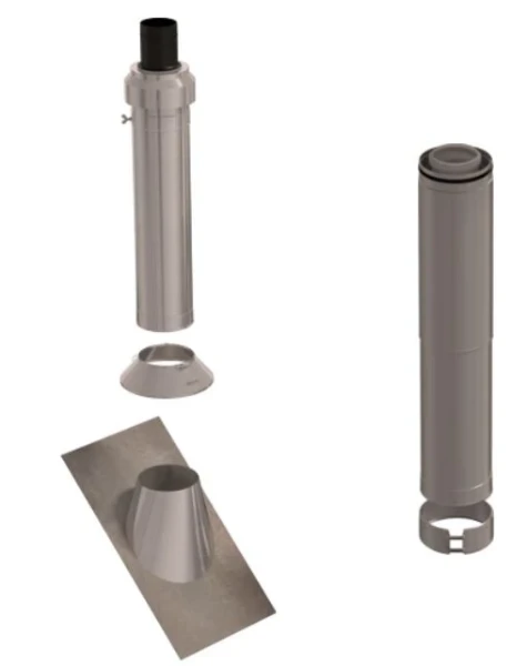 Ubbink CLVkit passage toiture toit pente inox 125/200 Galva/PP