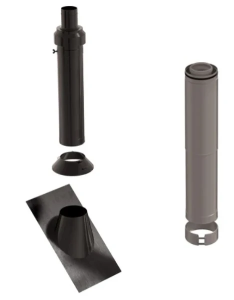 Ubbink CLVkit passage toiture toit pente noir 125/200 Galva/PP