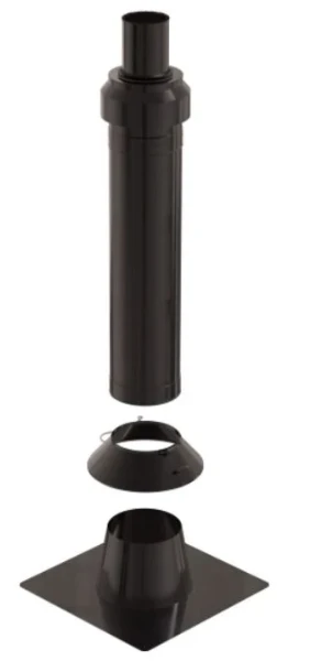 Ubbink CLVkit passage toiture toit plat noir 160/250 Galva/PP