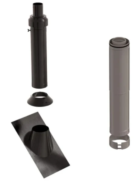 Ubbink CLVkit passage toiture toit pente noir 160/250 Galva/PP