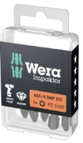 Wera 855/4 IMP DC PZ Embouts DIY Impaktor - 3 x 50 mm DIY-Box - Boîte de 5p