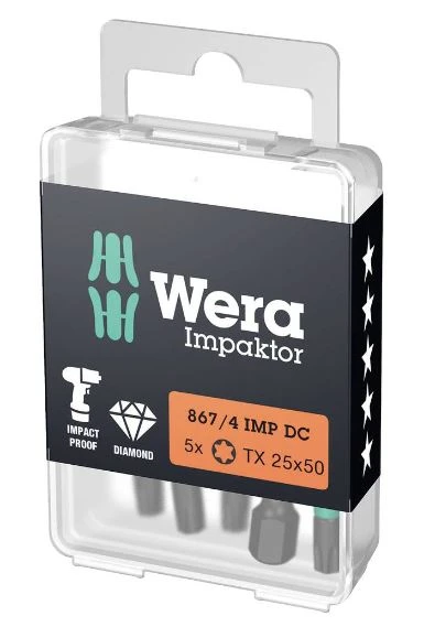 Wera 867/4 IMP DC TORX® Embouts DIY Impaktor - TORX 30 x 50 mm DIY-Box - Boîte de 5p