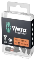 Wera 851/1 IMP DC PH Embouts DIY Impaktor - 2 x 25 mm DIY-Box - Boîte de 10p