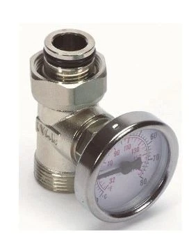 Begetube T-stuk met thermometer EK3/4 x EK3/4 bi