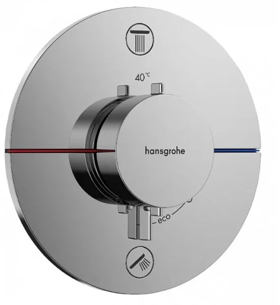 Hansgrohe Showerselect Comfort S robinet thermostatique encastré pour 2 fonctions avec combinaison de sécurité intégrée suivant norme EN1717 - chromé