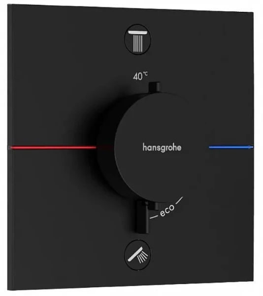Hansgrohe ShowerSelect Comfort E thermostat à encastrer avec 2 functions - noir mat
