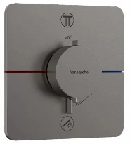Hansgrohe Showerselect Comfort Q robinet thermostatique encastré pour 2 fonctions - noir chromé brossé