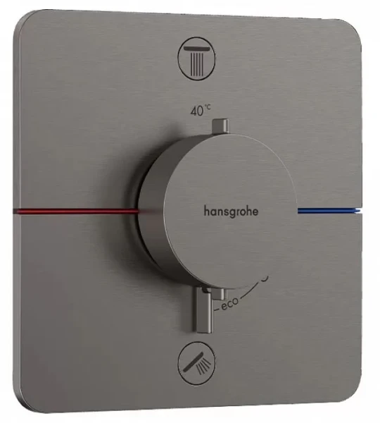 Hansgrohe Showerselect Comfort Q robinet thermostatique encastré pour 2 fonctions - noir chromé brossé