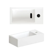 Clou Flush 3 lave-mains 360 x 180 x 90 mm - cuvette gauche - blanc mat - céramique - avec trou de robinet - sans trop-plein - avec bouchon