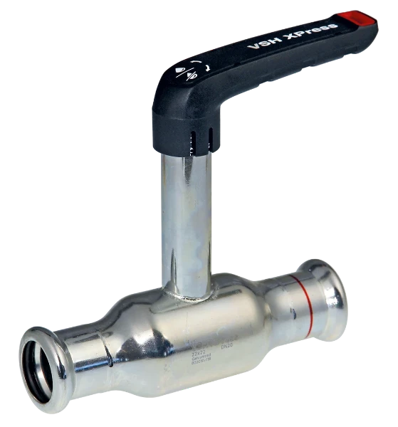 VSH Xpress acier galvanise FullFlow vanne à bille manet elevé FF 22 x 22 mm