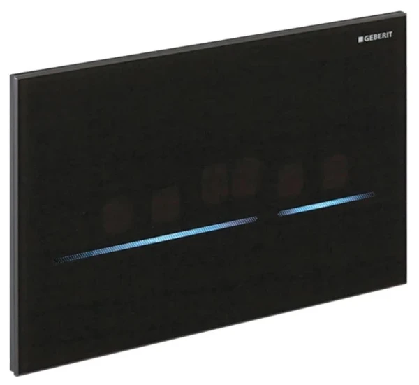 Geberit Sigma80 commande wc électronique - 230V - pour réservoir encastré Sigma 12 cm - rinçage avec 2 quantités - avec Sigma 80 plaque de commande sans contact - verre noir