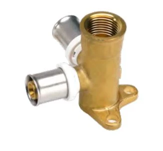 RIIFO Multi culasse à sertir double en laiton 90° FF 20 x 1/2 F x 20 mm
