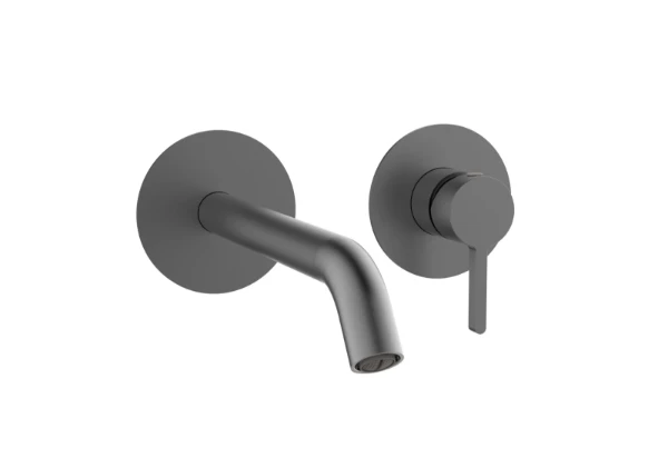 Procasa Vivo afwerkset voor muurinbouw wastafelmengkraan - Gun Metal PVD - staal mat PVD