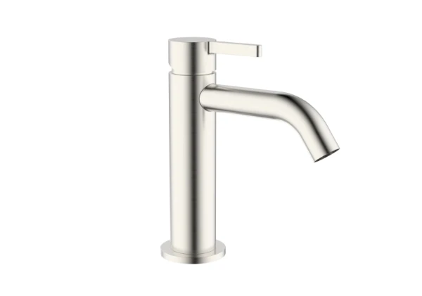 Procasa Vivo wastafelmengkraan met coldstart - zonder lediging - Brushed Nickel PVD - geborsteld mat PVD