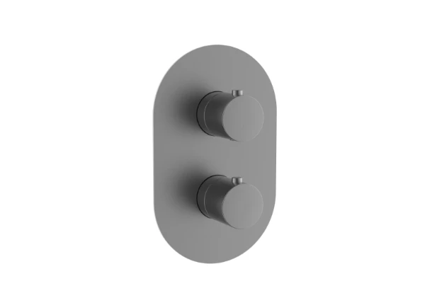 Procasa Vivo set de finition robinet douche - Gun Metal PVD - acier mat PVD