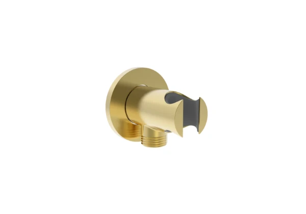 Procasa Vivo muuraansluitbocht met douchehouder 1/2 - Brushed Gold PVD - goud mat PVD