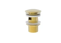 Procasa Vivo crepine avec trop plein - click-clack - non fermable - Brushed Gold PVD - or brossé PVD
