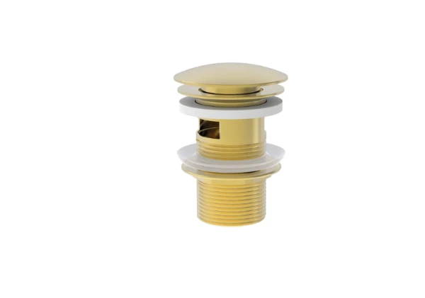 Procasa Vivo crepine avec trop plein - click-clack - non fermable - Brushed Gold PVD - or brossé PVD