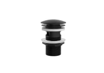 Procasa Vivo crepine avec trop plein - click-clack - non fermable - noir mat