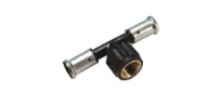 Henco PK-serie PVDF à sertir té femelle 90° FFF 50 x 3/4 F x 50 mm