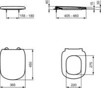 Ideal Standard Tesi abattant Wrapover softclose - noir mat