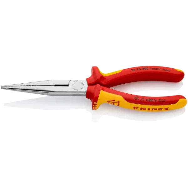 Knipex pince becs 1/2 ronds 200 mm chrome 1000V
