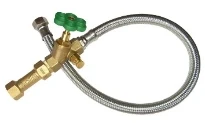 Fixaflex SAN Raccoset avec flexible inox 3/4 x 3/4 et raccord compteur à boisseau sphérique 3/4" - 800 mm - Belgaqua - robinet d'arret/clapet anti-retour/flexible