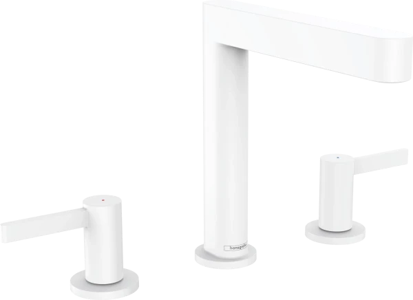 Hansgrohe Finoris 160 mitigeur lavabo 3-trous avec clic-clac  - blanc matt