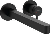 Hansgrohe Finoris mitigeur lavabo encastré 2-trous 225 mm avec crépine - noir mat