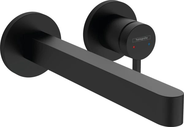 Hansgrohe Finoris mitigeur lavabo encastré 2-trous 225 mm avec crépine - noir mat