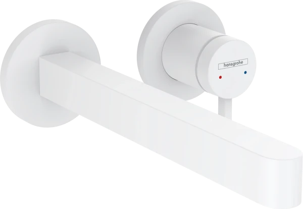 Hansgrohe Finoris mitigeur lavabo encastré 2-trous 225 mm avec crépine - blanc mat