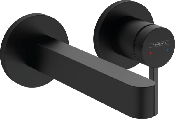 Hansgrohe Finoris mitigeur lavabo encastré 2-trous 165 mm avec crépine - noir mat