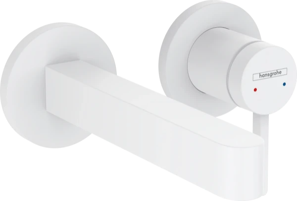 Hansgrohe Finoris mitigeur lavabo 2-trous encastré 165 mm avec crépine  - blanc matt