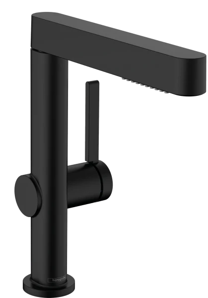 Hansgrohe Finoris 230 mitigeur lavabo 2 jets avec douchette extractible avec clic-clac - noir mat