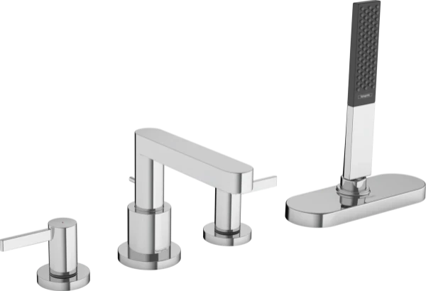Hansgrohe Finoris mitigeur bain 4-trous sur gorge avec S-Box  - chromé