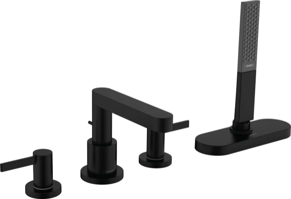 Hansgrohe Finoris mitigeur bain 4-trous sur gorge avec S-Box  - noir matt