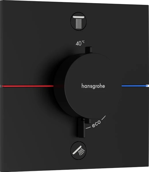 Hansgrohe Showerselect Comfort E robinet thermostatique encastré pour 2 fonctions - noir mat