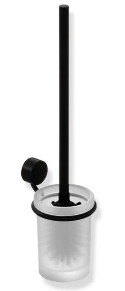 Hewi 815 brosse de toilette - mural - noir mat - verre satin