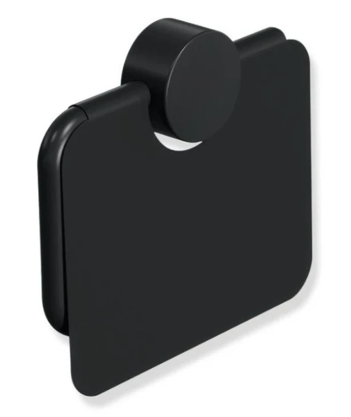 Hewi 815 porte-rouleau de papier toilette avec couvercle - noir mat