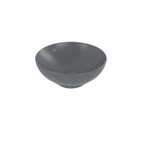 Villeroy & Boch Loop & Friends lavabo à poser rond 380 mm - Graphite CeramicPlus - sans trou de robinet - avec trop-plein