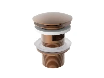 Procasa Vivo crepine avec trop plein - click-clack - non fermable - Brushed Copper PVD - cuivre brossé PVD