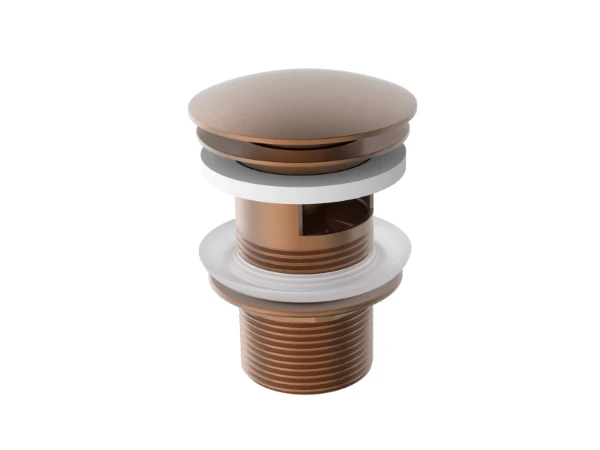 Procasa Vivo crepine avec trop plein - click-clack - non fermable - Brushed Copper PVD - cuivre brossé PVD