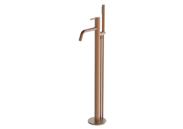 Procasa Vivo badmengkraan vrijstaand met douchegarnituur - Brushed Copper PVD - koper mat PVD - Belgaqua gekeurd
