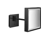 Emco Pure Led miroir grossissant 2030 x 2030 mm - noir - mural - 3x effect grossissant - avec eclarage LED