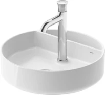 Duravit Bento Starck Box lavabo à poser rond 460 mm - blanc soyeux mat - avec trou de robinet - sans trop-plein